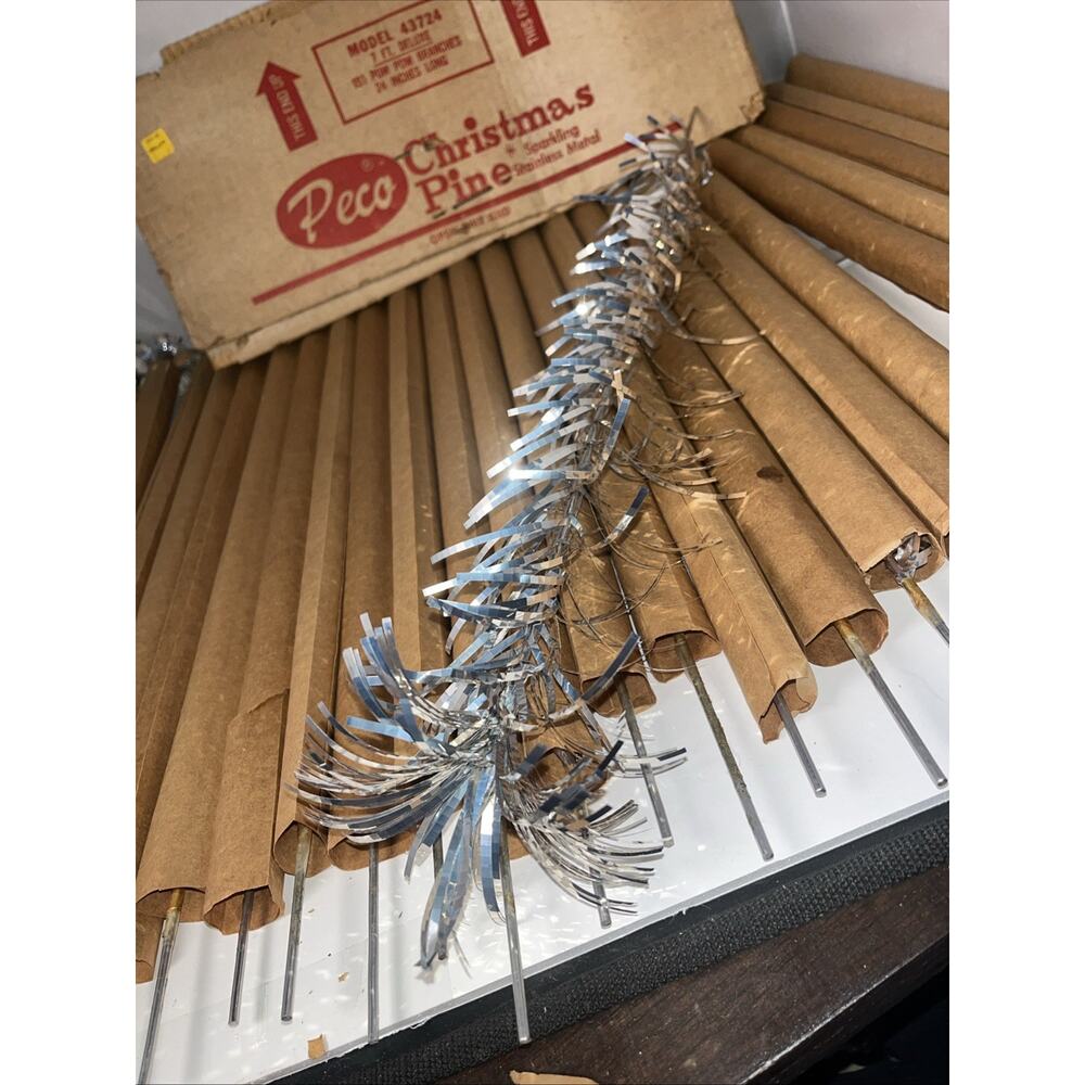 Vintage “Sparkler” Pom Pom Aluminum Christmas Tree 25 Replacement Branches - Picture 2 of 9